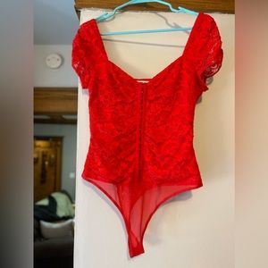 Bright red beautiful ASTR the label red lace Bodysuit
